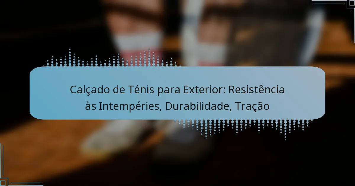 Calçado de Ténis para Exterior: Resistência às Intempéries, Durabilidade, Tração