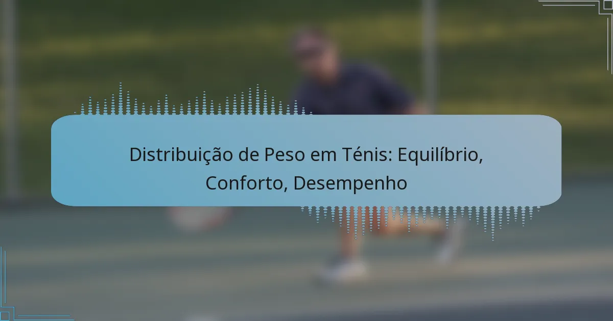 Distribuição de Peso em Ténis: Equilíbrio, Conforto, Desempenho