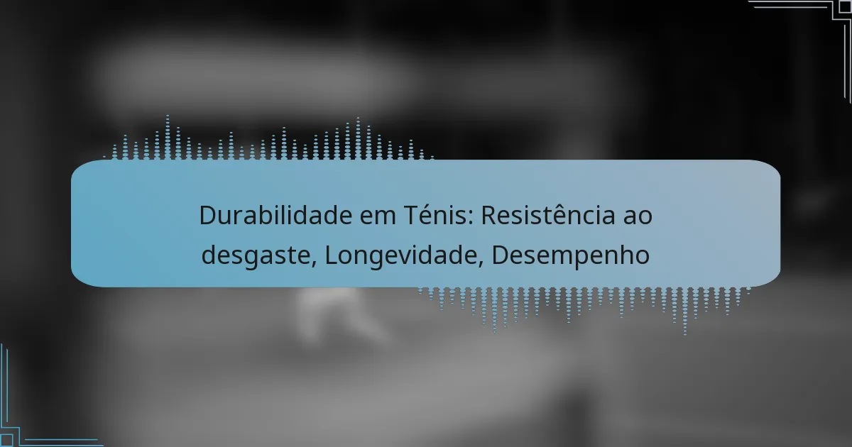 Durabilidade em Ténis: Resistência ao desgaste, Longevidade, Desempenho