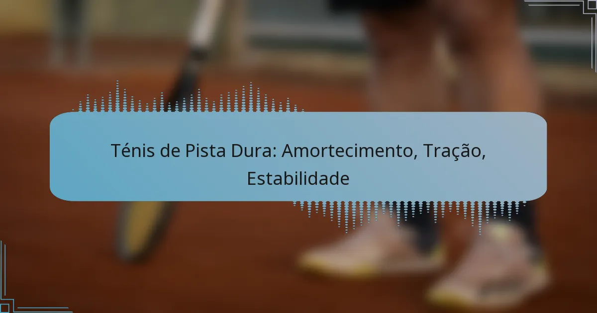 Ténis de Pista Dura: Amortecimento, Tração, Estabilidade