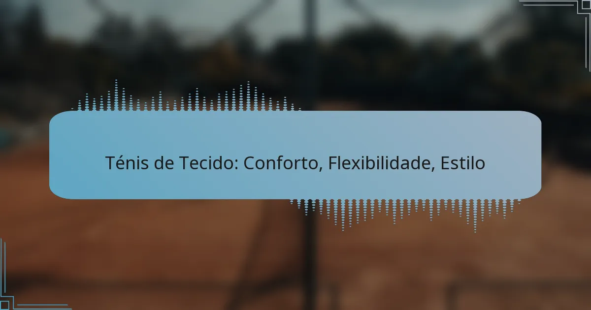 Ténis de Tecido: Conforto, Flexibilidade, Estilo