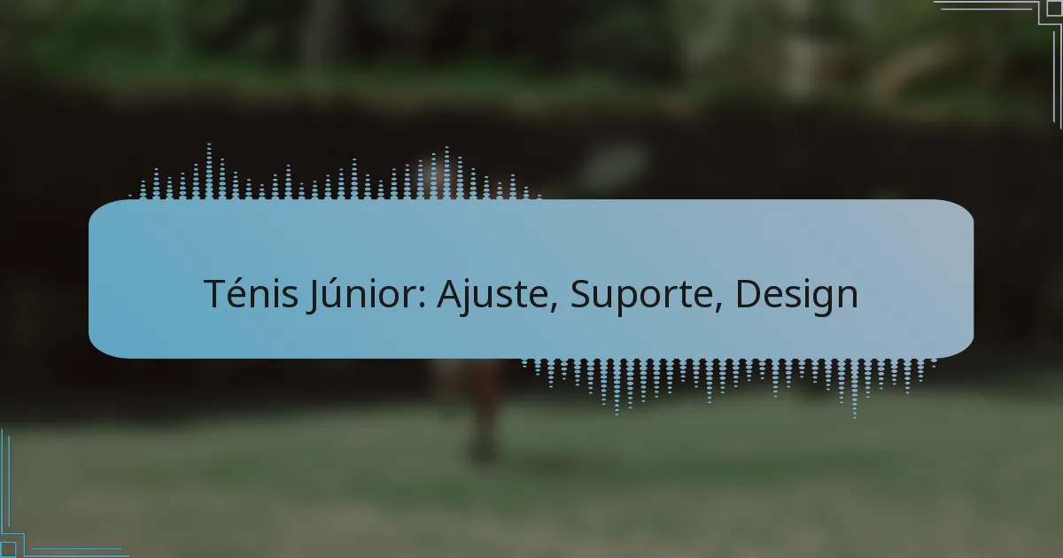 Ténis Júnior: Ajuste, Suporte, Design