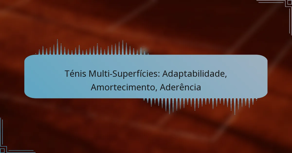 Ténis Multi-Superfícies: Adaptabilidade, Amortecimento, Aderência