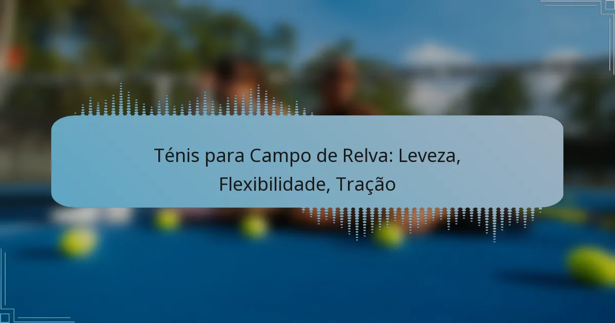 Ténis para Campo de Relva: Leveza, Flexibilidade, Tração