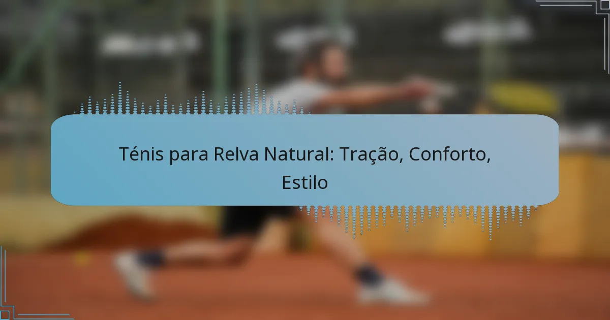 Ténis para Relva Natural: Tração, Conforto, Estilo