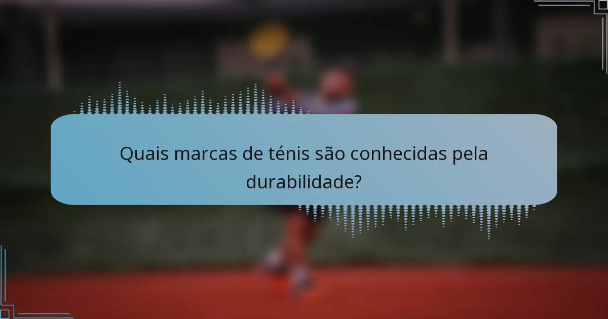 Quais marcas de ténis são conhecidas pela durabilidade?
