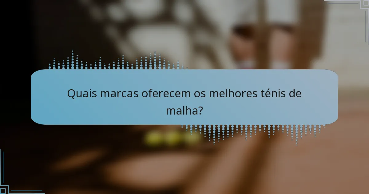 Quais marcas oferecem os melhores ténis de malha?