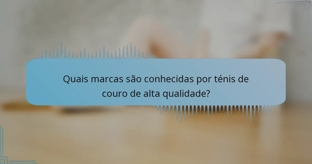 Quais marcas são conhecidas por ténis de couro de alta qualidade?